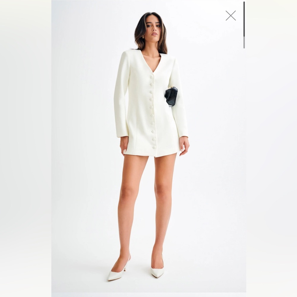 Meshki Ivory Hurley Long Sleeve Blazer Mini Dress